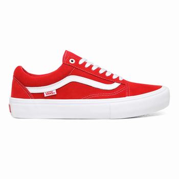 Damske Skate Obuv Vans Suede Old Skool Pro Červené/Biele VA56ITAOG